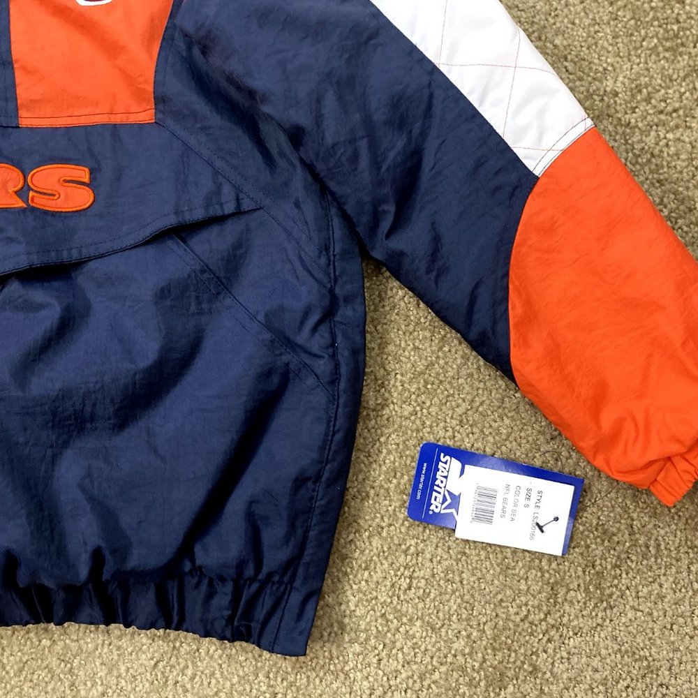 CHICAGO BEARS STARTER NFL Half Zip Hooded Jacket M L XL - Picture 4 of 10